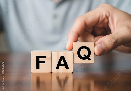 Wallpaper Mural Wooden Blocks Spelling FAQ Frequently Asked Questions Concept Torontodigital.ca