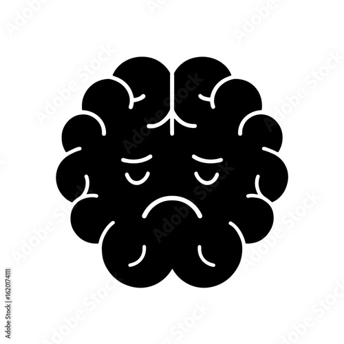 Sad brain icon symbolizing depression or negative mental state