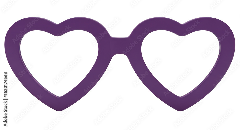 Fototapeta premium Isolated Purple Heart-Shaped Glasses