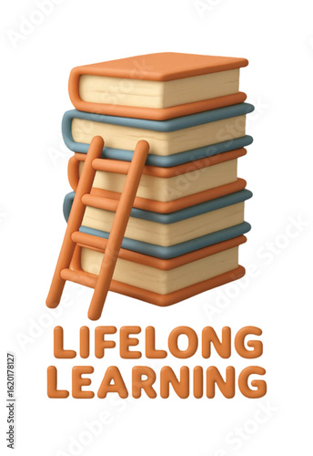 A pile of old books with a bookmark, isolated on a white background, represents knowledge and learning