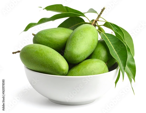 Wallpaper Mural Fresh green mangoes in a white bowl Torontodigital.ca