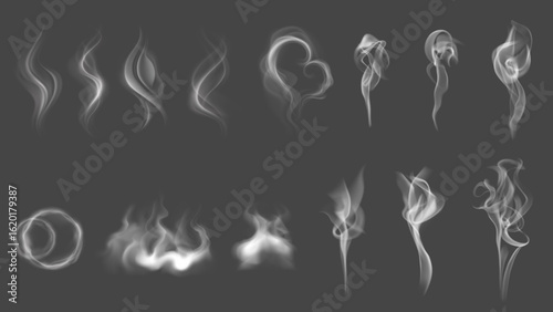 Abstract Smoke Swirls Collection – Transparent Atmospheric Trails & Overlay Elements