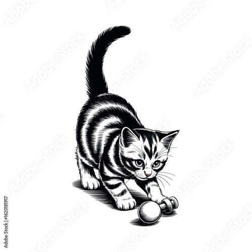 Cat engraving art