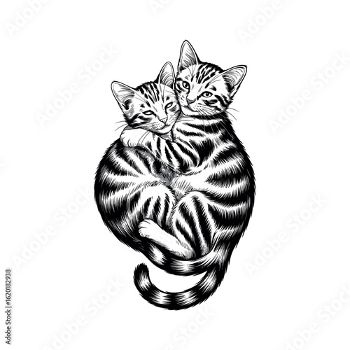 Cat engraving art