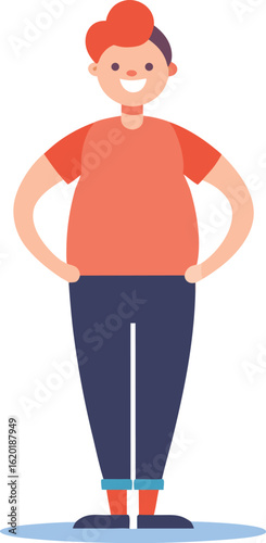 Young boy with hands on head expressing distress or confusion isolated on transparent background