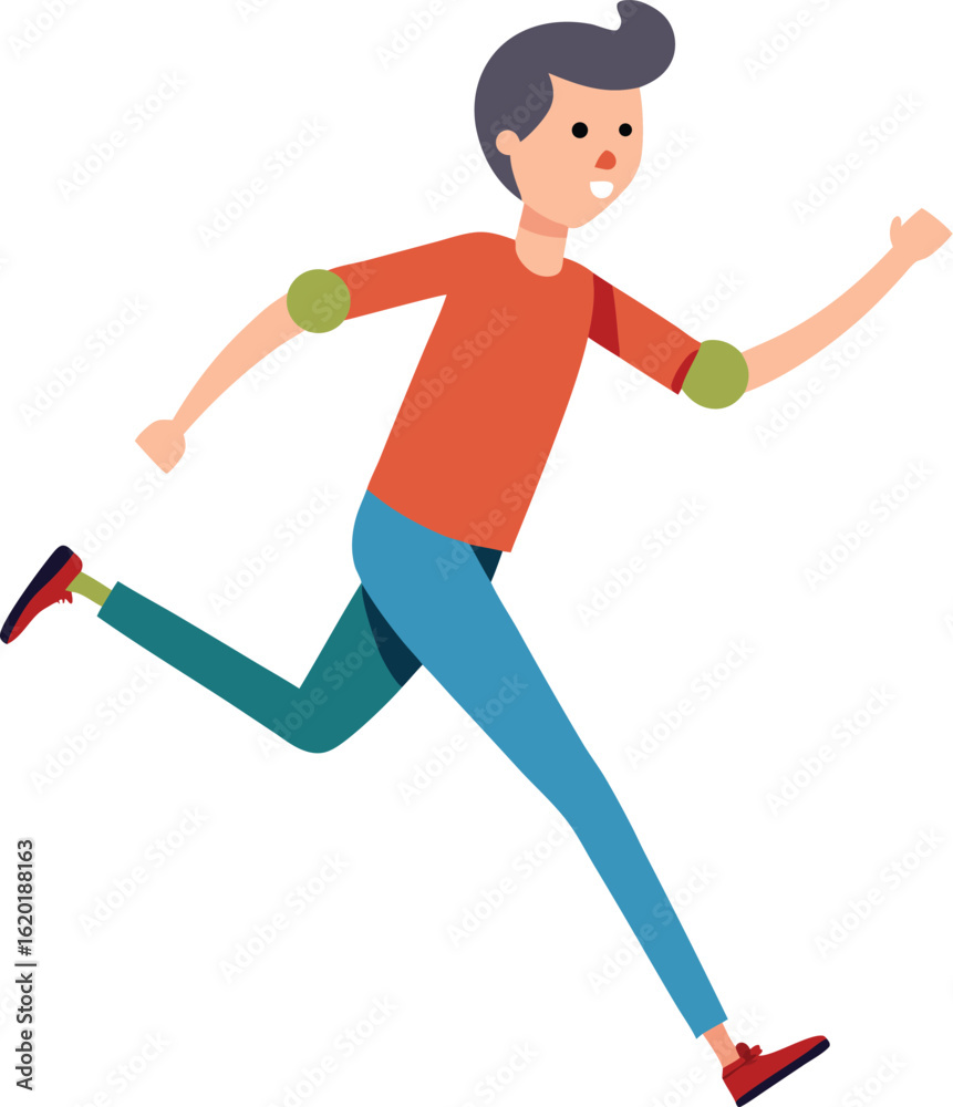 Fototapeta premium Young man with red hair sitting in a squatting pose isolated on transparent background