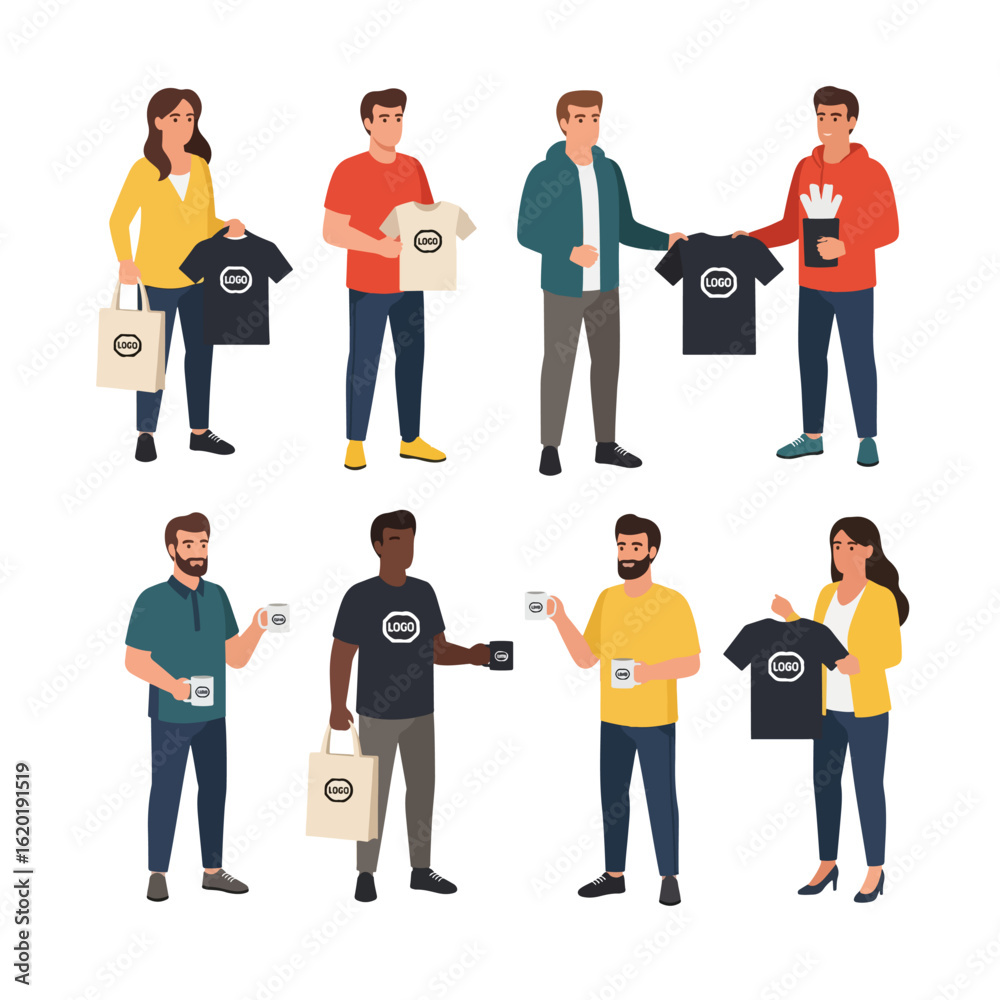 Obraz premium People Presenting Branded Merchandise