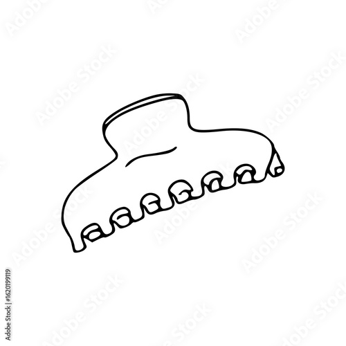 minimalist hair claw clip vector