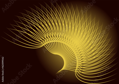 Abstract dark and golden background with a geometry of lines