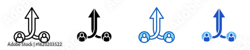 Two Arrows Merging  Icon Set Multiple Style Collection