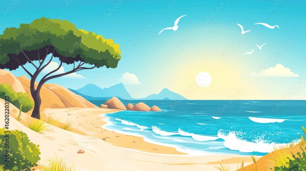 Obraz premium Landscape summer beach scenery.