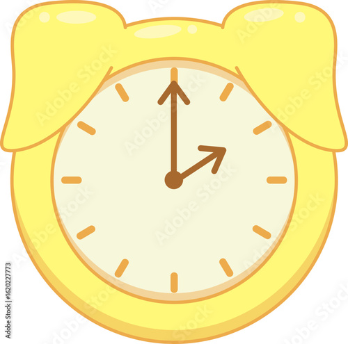 Yellow wall clock with puppy ear