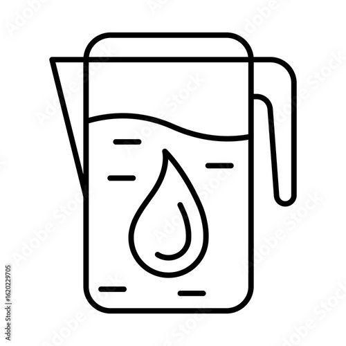 Water filter icon. Aqua or liquid thin line illustration.