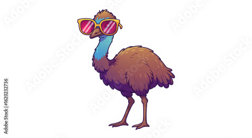 A Cool Emu Wearing Sunglasses