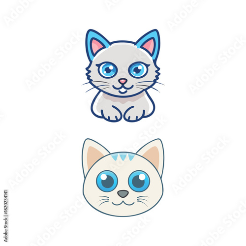 Cute Cartoon Cats Adorable Kitten Illustrations