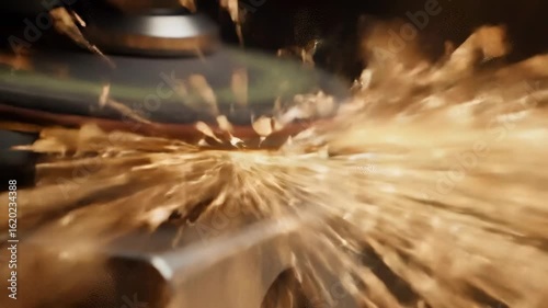 Metal grinding sparks