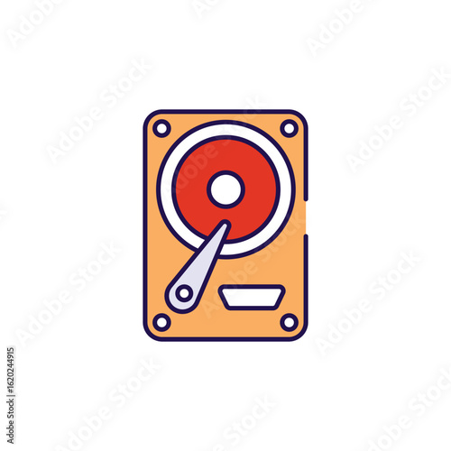 Hard Drive icon design with white background stock illustration