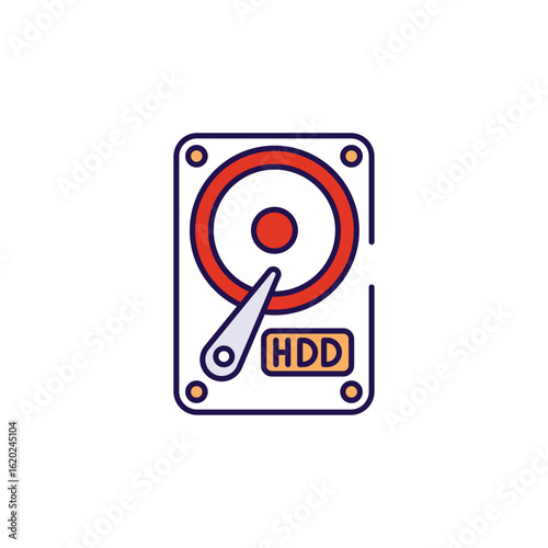 HDD icon design with white background stock illustration