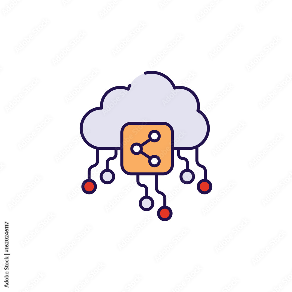 Cloud Sharing icon design with white background stock illustration Cloud Sharing icon design with white background stock illustration
