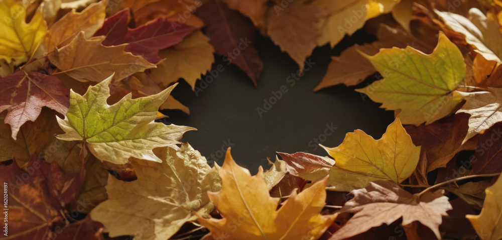 Fototapeta premium Many maple trees in autumn colors