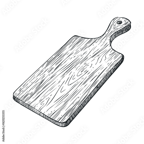 Wooden cutting board for kitchen preparation and food presentation
