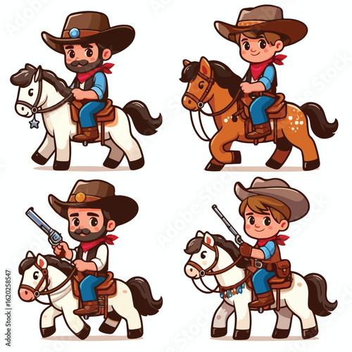 Cowboy riding a hobby horse