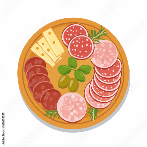 Vector illustration of  sliced meats