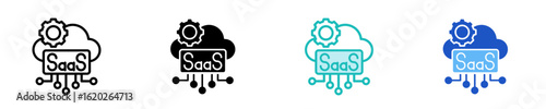 Saas  Icon Set Multiple Style Collection
