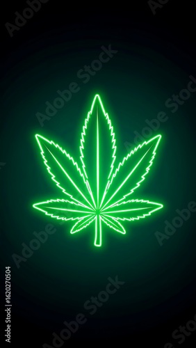 Neon Green Cannabis Leaf