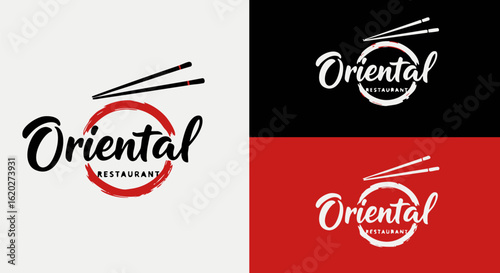 vector illustration of a set of Oriental Food Logo