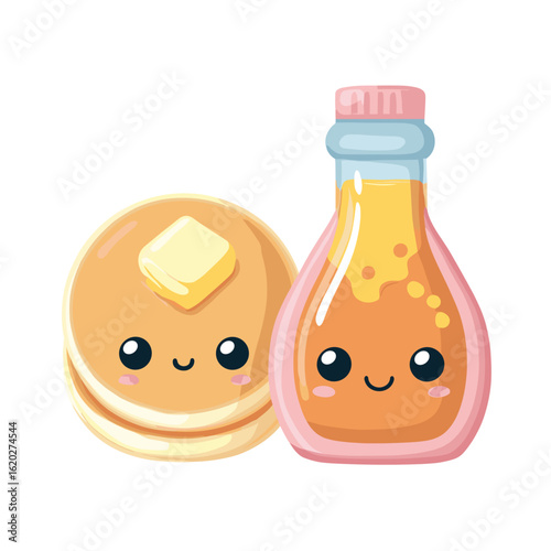 Pancake and Syrup Buddy – Cute Kawaii Breakfast Friends