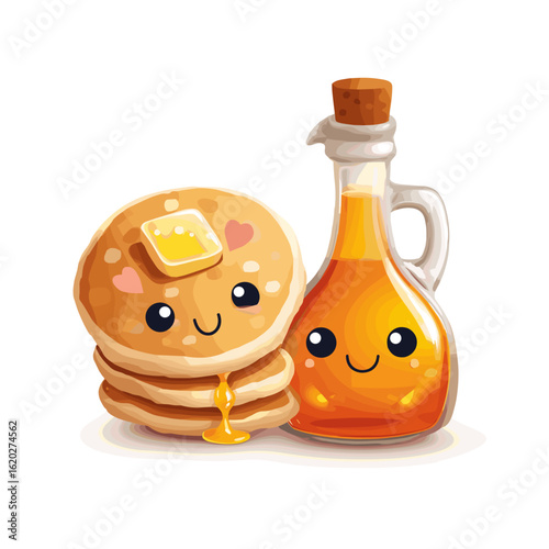 Pancake and Syrup Buddy – Cute Kawaii Breakfast Friends