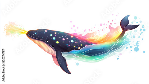 Whale of Wonders: Dive into an Ocean Dreamscape of Color, Grace, and Marine Magic