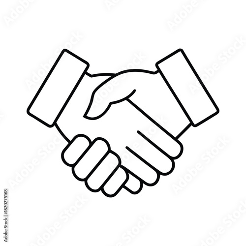 handshake outline vector icon