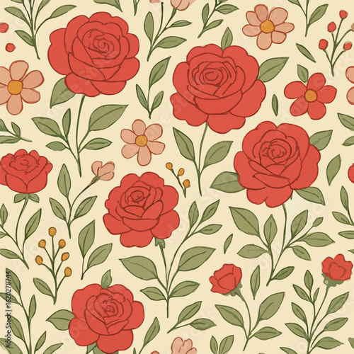 seamless background with roses