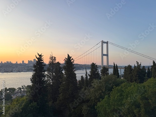 15 July Martyrs Bridge (Formerly Bosphorus Bridge) at Sunset – Istanbul, Turkey