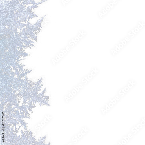 Wall Mural Winter snowflake frost border Png with transparent ice frame white cold decorati