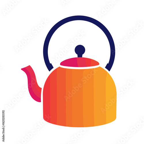 Colorful kettle with a sleek design on a white background  