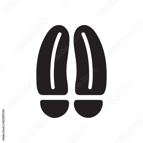 Hoof Print Icon - Silhouette Vector Illustration of an Animal Footprint