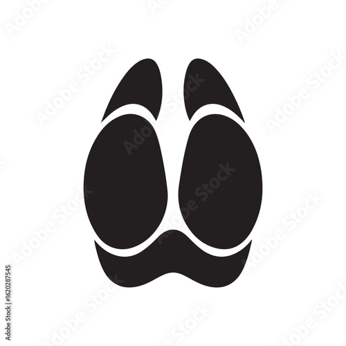 Hoof Print Icon - Silhouette Vector Illustration of an Animal Footprint