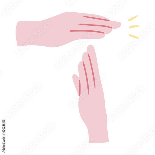 hand gesture, sign or symbol of time out or interruption. flat design illustration