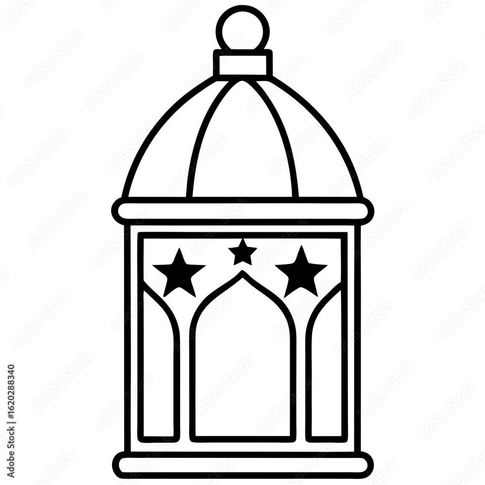 Obraz premium Minimal Islamic Lantern Outline