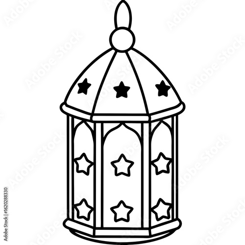 Wallpaper Mural Minimal Islamic Lantern Outline Torontodigital.ca