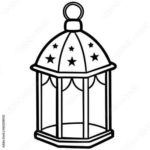 Wallpaper Mural Minimal Islamic Lantern Outline Torontodigital.ca
