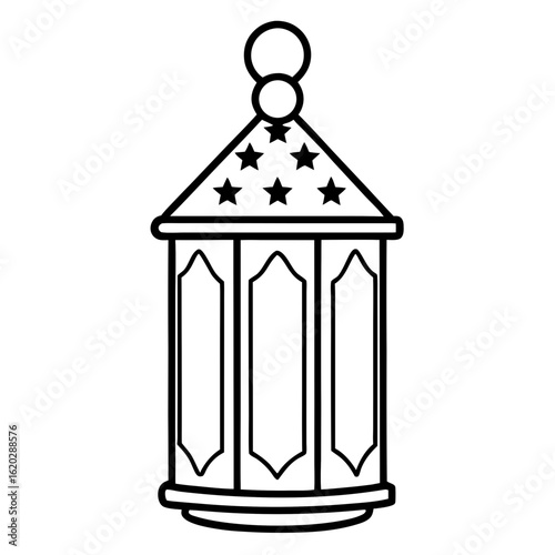 Wallpaper Mural Minimal Islamic Lantern Outline Torontodigital.ca