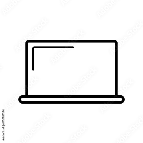 ノートパソコンのアイコン　ラップトップ　モノクロ　素材　イラスト