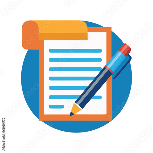 Document with Pen on Clipboard