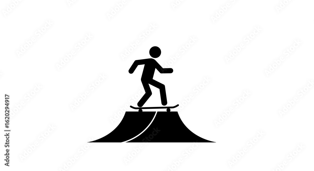 Fototapeta premium Skateboarder performing trick on ramp