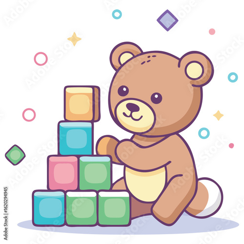 Bear with Colorful Bar