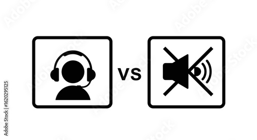 Headphones icon vs silent speaker icon